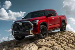 2022 Toyota Tundra front left in red